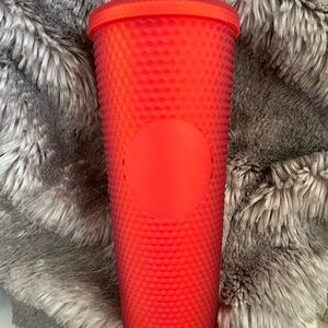 Vibrant Red Textured Tumbler